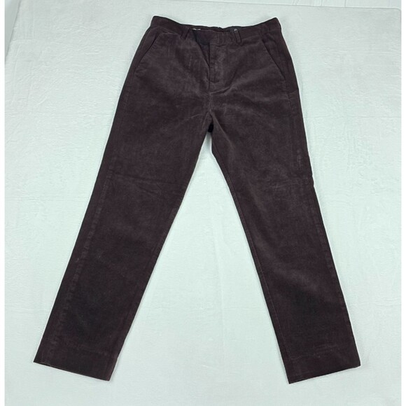 AG Solomon Slouchy Corduroy Pants Men Dark Brown Straight Leg Size 32 x 27 - Picture 2 of 9